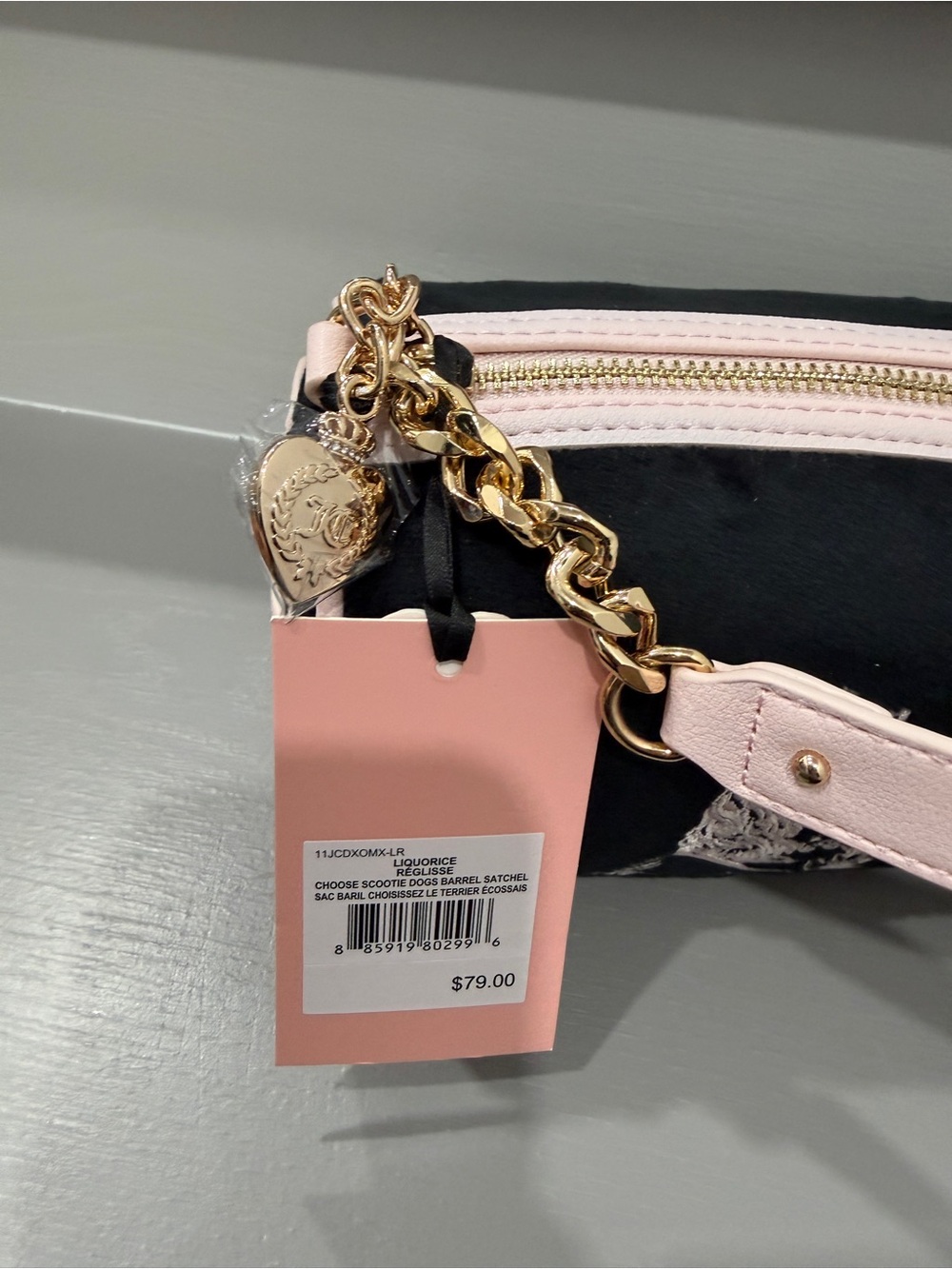 Juicy Couture Black Scottie Barrel Shoulder Bag with Mini - Picture 3 of 3